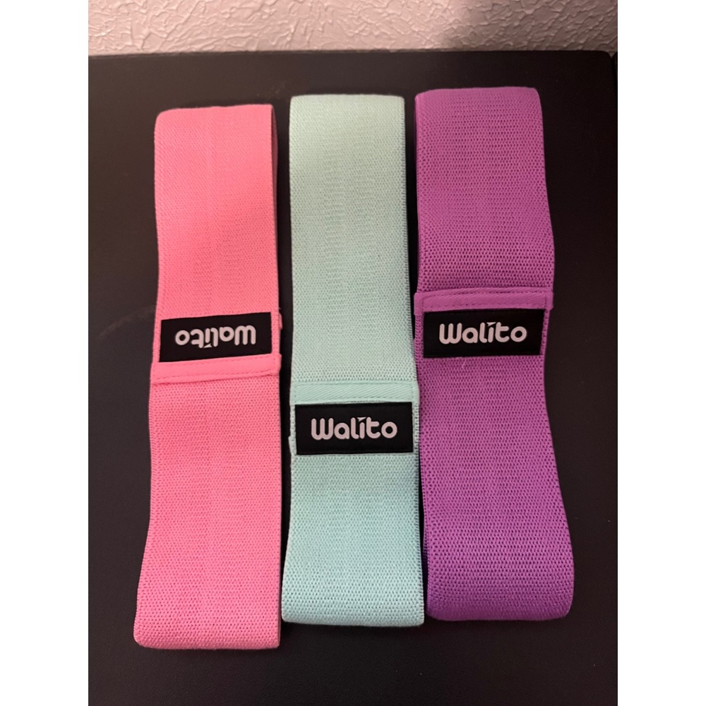 Walito Resistance Bands Set 3 Piece Fabric Non Slip Booty Exercise Loop Bands